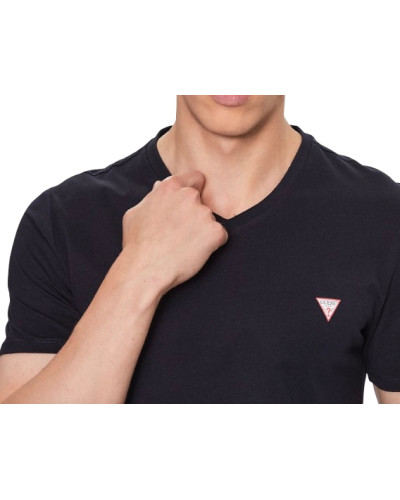 T-shirt uomo Guess scollo a V logo triangolo blu ES25GU35 M2YI37I3Z14