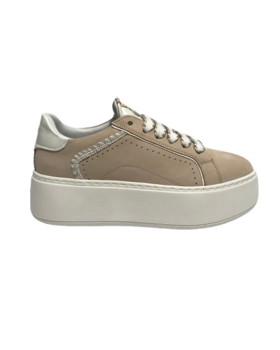 Scarpe donna sneaker Janet&Janet pelle beige/ white DS25JJ01 J-002