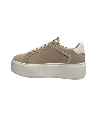 Scarpe donna sneaker Janet&Janet pelle beige/ white DS25JJ01 J-002