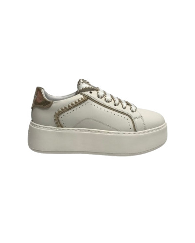 Scarpe donna sneaker Janet&Janet pelle white/ gold DS25JJ02 J-002