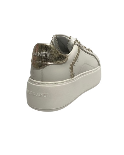 Scarpe donna sneaker Janet&Janet pelle white/ gold DS25JJ02 J-002