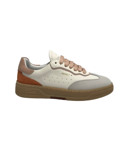 Scarpe donna sneaker Janet&Janet pelle white/pink DS25JJ04 J-091