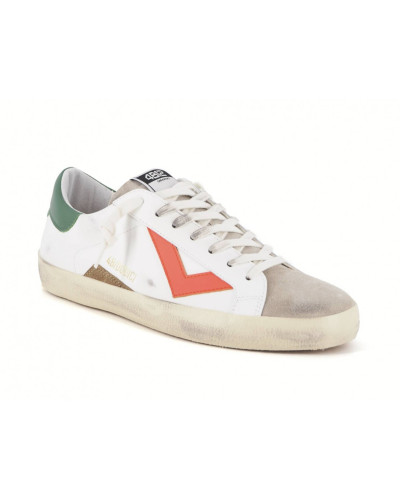 Sneaker uomo 4B12 in pelle bianco/ verde/ corda US25QB02 SUPRIME-U200