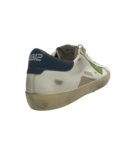 Sneaker uomo 4B12 in pelle bianco/lime US25QB05 SUPRIME-U202
