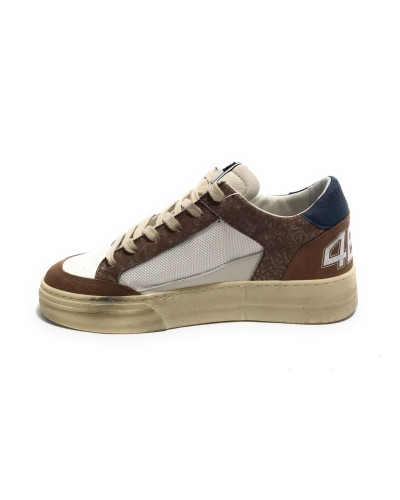 Scarpe uomo 4B12 sneakers marrone/blu US25QB07 KYLE-U102
