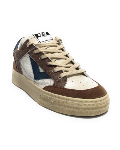Scarpe uomo 4B12 sneakers marrone/blu US25QB07 KYLE-U102