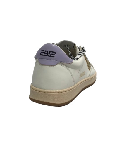 Scarpe 2B12 sneaker JRPlay-128 pelle bianco/platino/lilla ZS25QB04