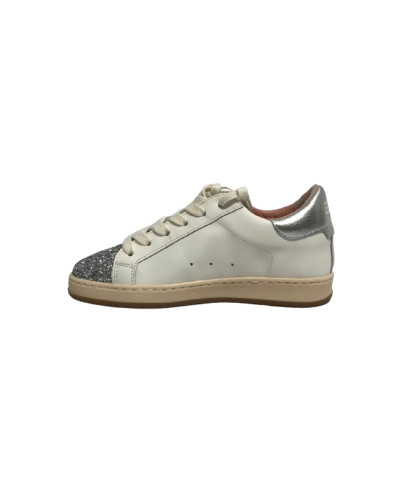 Scarpe 2B12 sneaker MiniSuprime-89 pelle bianco/argento ZS25QB02