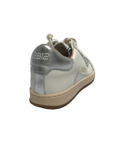 Scarpe 2B12 sneaker MiniSuprime-89 pelle bianco/argento ZS25QB02
