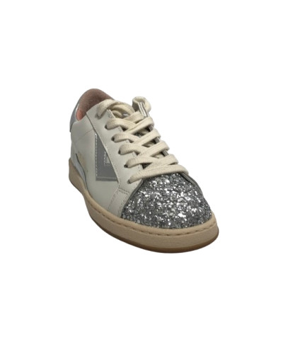 Scarpe 2B12 sneaker MiniSuprime-89 pelle bianco/argento ZS25QB02