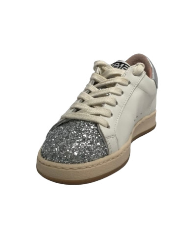 Scarpe 2B12 sneaker MiniSuprime-89 pelle bianco/argento ZS25QB02