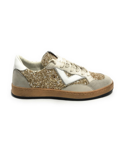 Sneaker donna 4B12 bianco/oro chiaro DS25QB07 PLAYNEW-D205