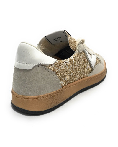 Sneaker donna 4B12 bianco/oro chiaro DS25QB07 PLAYNEW-D205