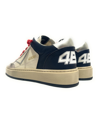 Scarpe uomo 4B12 sneakers in pelle blu/ bianco/ verde US25QB11 KYLE-U922