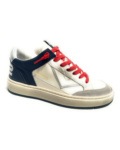 Scarpe uomo 4B12 sneakers in pelle blu/ bianco/ verde US25QB11 KYLE-U922
