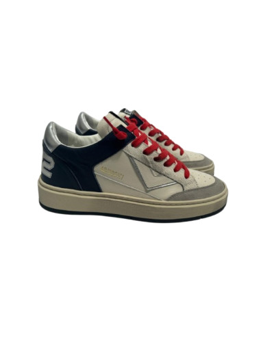 Scarpe uomo 4B12 sneakers in pelle blu/ bianco/ verde US25QB11 KYLE-U922