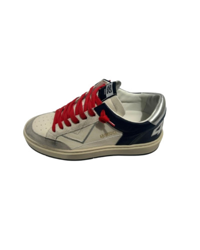 Scarpe uomo 4B12 sneakers in pelle blu/ bianco/ verde US25QB11 KYLE-U922