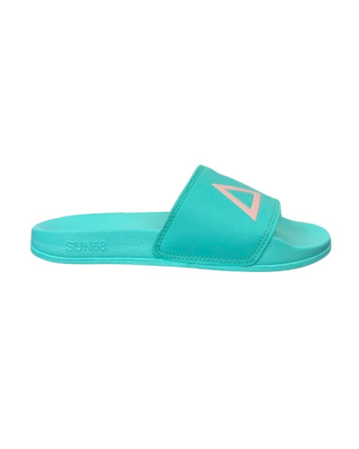 Slippers logo Sun68 verde acqua donna DS25SU18 X35204