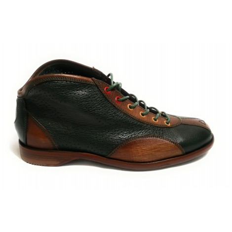 Scarpe uomo Botti polacchino Piper col. verde camel/ dattero U18BO05