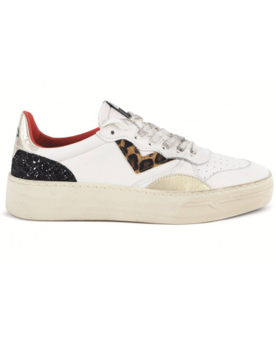 Sneaker donna 4B12 bianco/ animalier DS25QB13 HYPER-D110