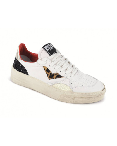 Sneaker donna 4B12 bianco/ animalier DS25QB13 HYPER-D110