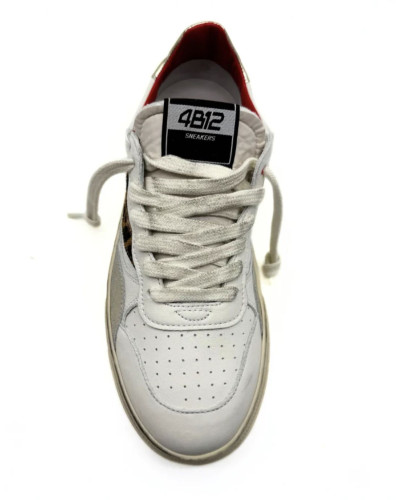 Sneaker donna 4B12 bianco/ animalier DS25QB13 HYPER-D110