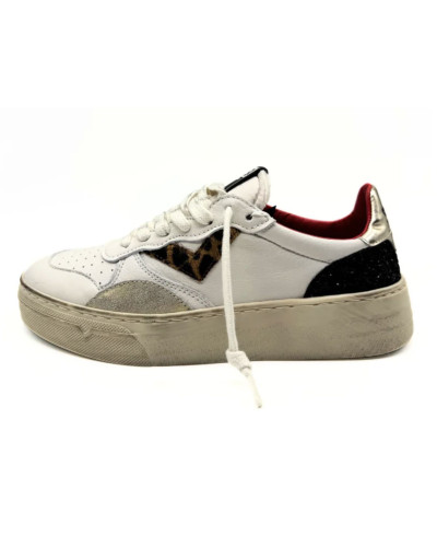 Sneaker donna 4B12 bianco/ animalier DS25QB13 HYPER-D110