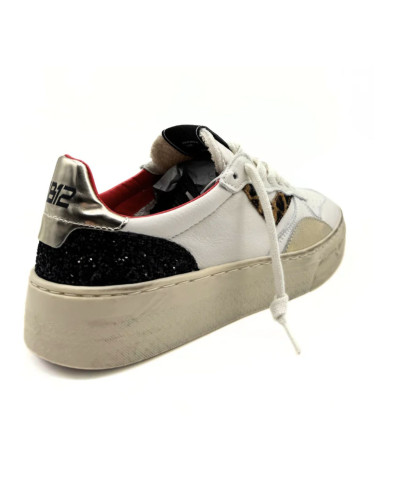 Sneaker donna 4B12 bianco/ animalier DS25QB13 HYPER-D110