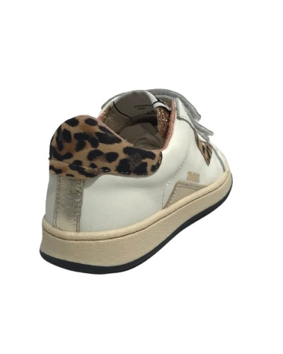 Scarpe bambino 2B12 sneaker con strap Babysuprime-W74 pelle bianco/leo ZS25QB07
