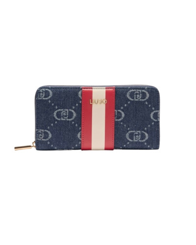 Portafoglio Liu-Jo Caliwen XL zip around blu denim AS25LJ19 AA5155 D3200