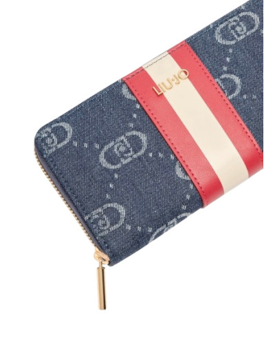 Portafoglio Liu-Jo Caliwen XL zip around blu denim AS25LJ19 AA5155 D3200