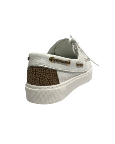 Scarpe donna Borbonese mocassino in pelle white/OP natural DS25BO04 91040022
