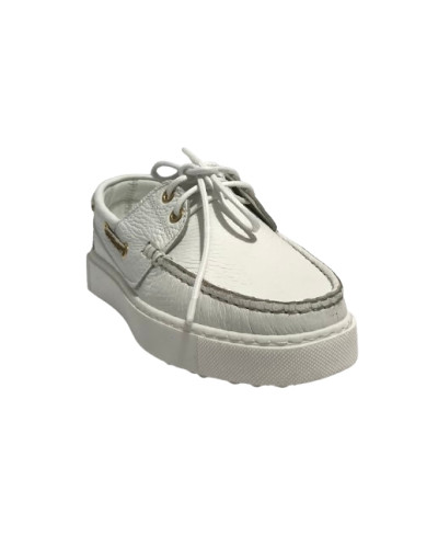 Scarpe donna Borbonese mocassino in pelle white/OP natural DS25BO04 91040022