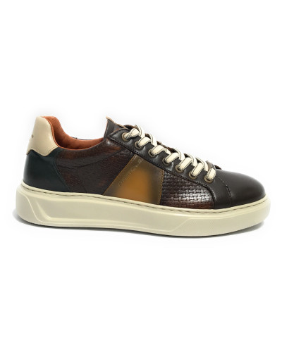 Scarpe uomo Ambitious 13296-6175AM sneaker  brown combi pelle US24AM19