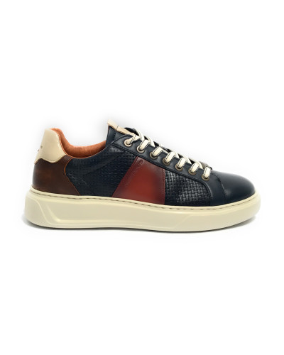 Scarpe uomo Ambitious 13296-6812AM sneaker  navy combi pelle US24AM20
