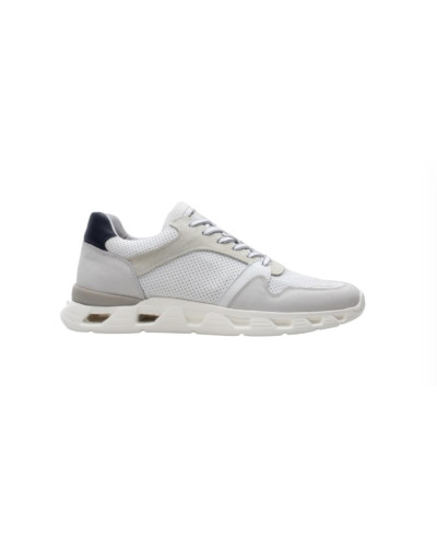 Scarpe uomo Ambitious 13448A sneakers in pelle/tessuto bianco US24AM15