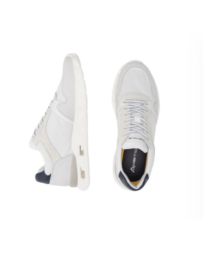 Scarpe uomo Ambitious 13448A sneakers in pelle/tessuto bianco US24AM15