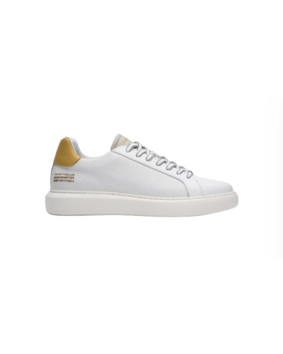 Scarpe uomo Ambitious 10634A-6949AM sneakers in pelle bianco / beige fondo alto US24AM16