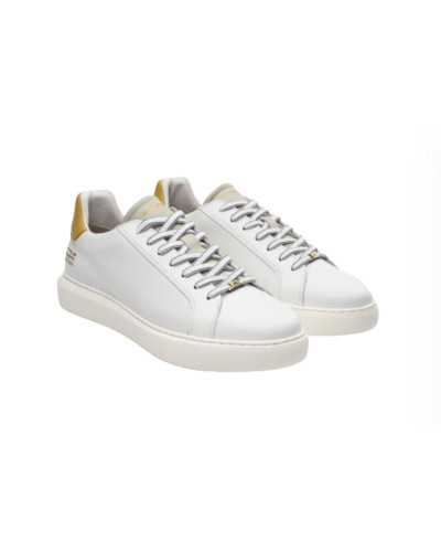 Scarpe uomo Ambitious 10634A-6949AM sneakers in pelle bianco / beige fondo alto US24AM16