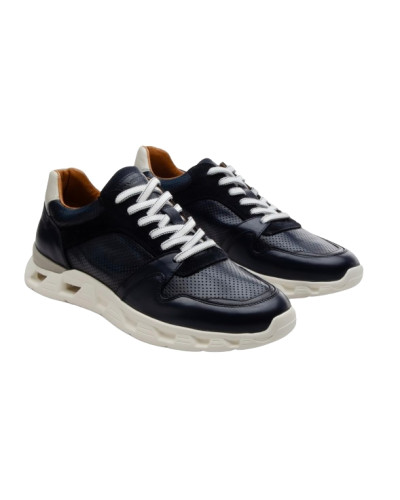 Scarpe uomo Ambitious 13448A sneakers in pelle blu navy US24AM06