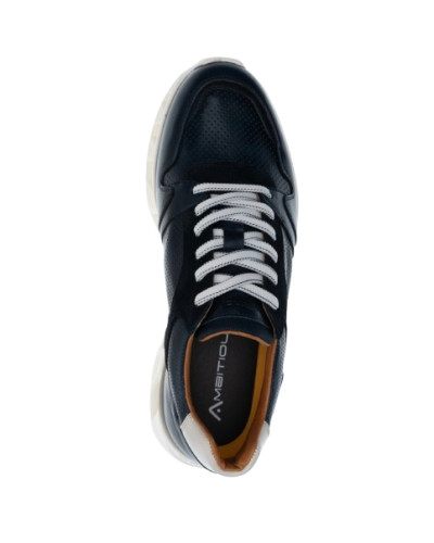 Scarpe uomo Ambitious 13448A sneakers in pelle blu navy US24AM06