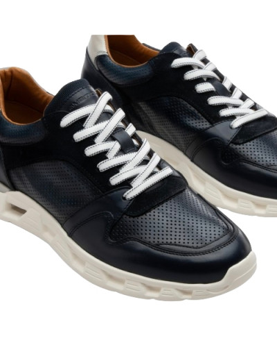 Scarpe uomo Ambitious 13448A sneakers in pelle blu navy US24AM06