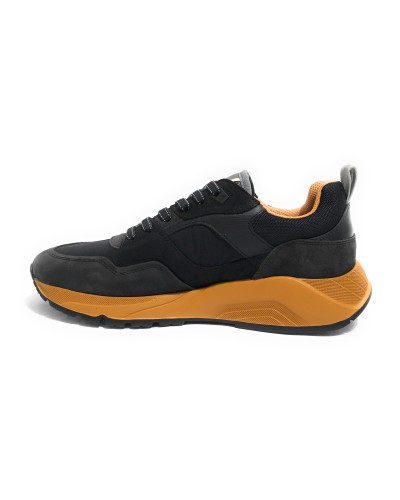 Scarpe uomo Ambitious sneaker pelle scamosciata e tessuto black U25AM20 13395-T4459AM