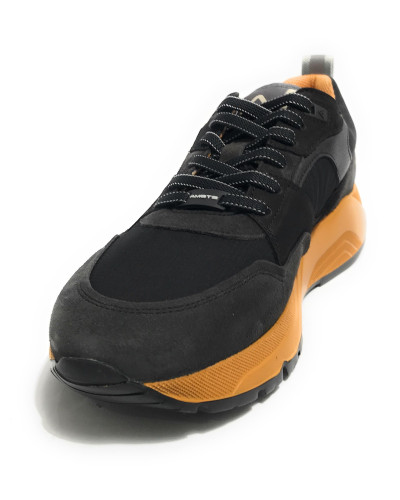 Scarpe uomo Ambitious sneaker pelle scamosciata e tessuto black U25AM20 13395-T4459AM