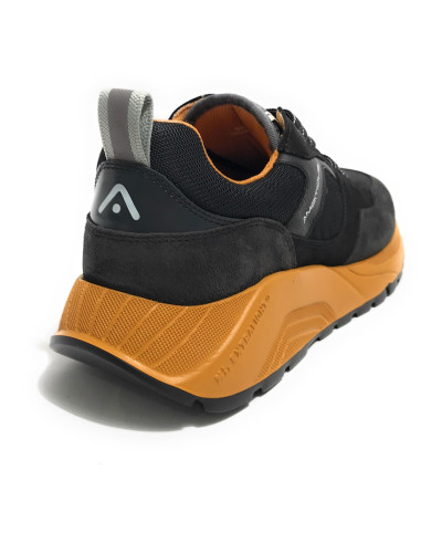 Scarpe uomo Ambitious sneaker pelle scamosciata e tessuto black U25AM20 13395-T4459AM
