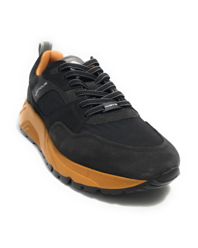Scarpe uomo Ambitious sneaker pelle scamosciata e tessuto black U25AM20 13395-T4459AM