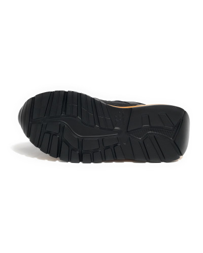 Scarpe uomo Ambitious sneaker pelle scamosciata e tessuto black U25AM20 13395-T4459AM