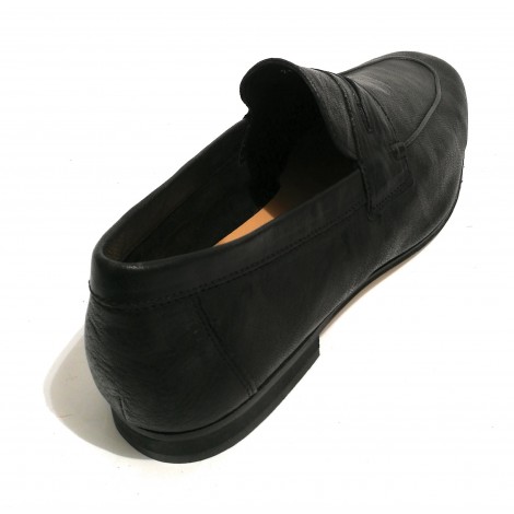 SCARPE UOMO ANTICA CUOIERIA MOCASSINO CLASSICO MOD. OYSTER PELLE COL. NERO US18AC07