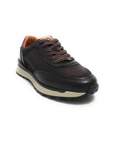 Scarpe uomo Ambitious sneaker pelle e tessuto testa di moro U25AM21 13689-6565AM