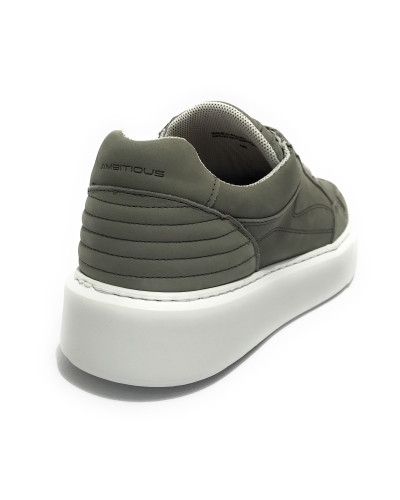 Scarpe uomo Ambitious 12016 sneaker in pelle scamosciata grigio tundra US22AM01
